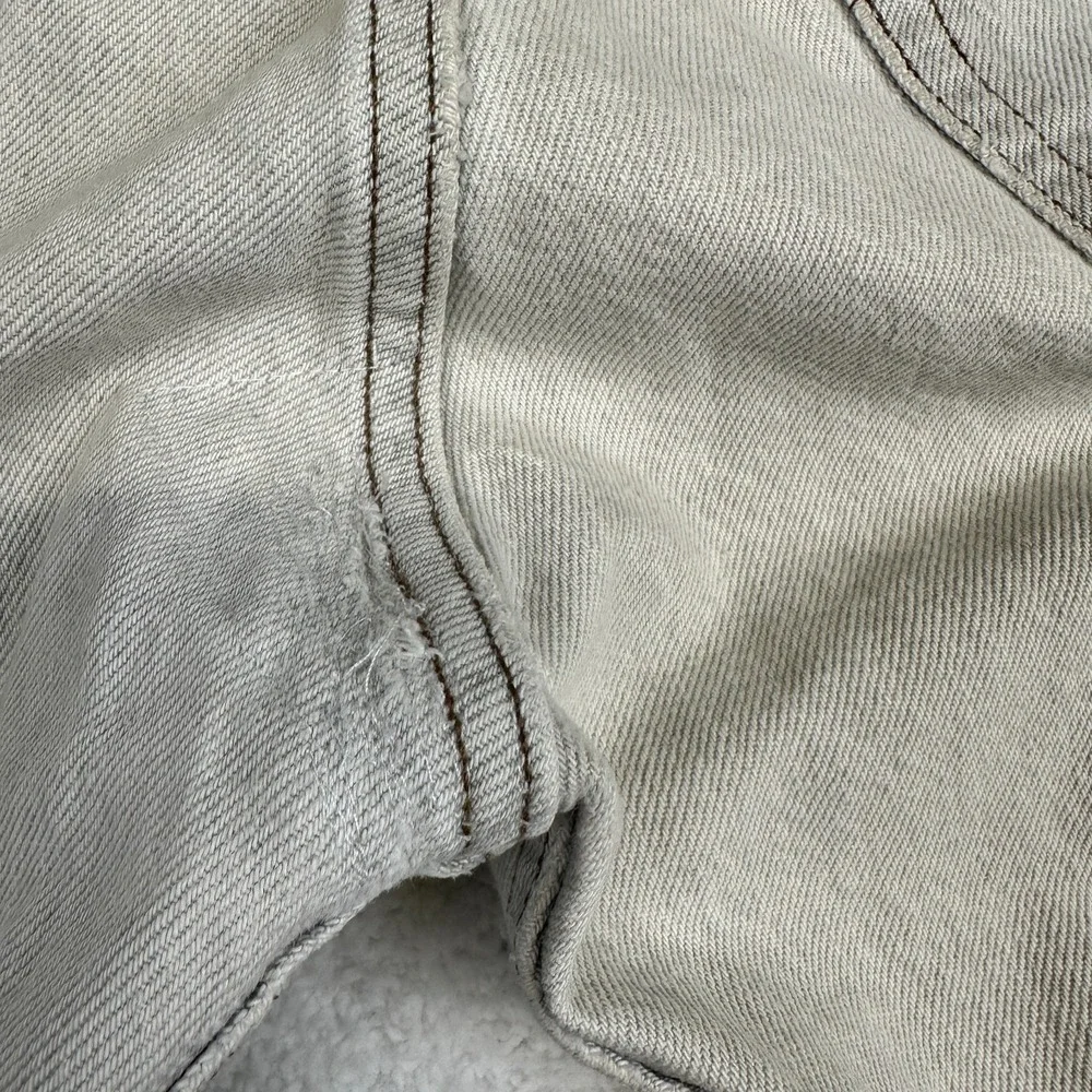 Levi's 501 Made‎ in USA Distressed Grey Wash Jeans W32 L34 Altered Raw Hem